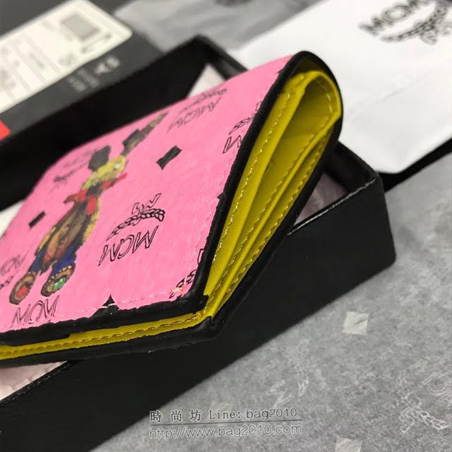 MCM錢包 原單 8014 兔子款兩折錢包 3D絲印圖案 MCM女短錢包 MCM零錢包  mdmc1335